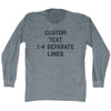 Custom Flat Text 1-4 Separate Lines Adult Tri-Blend Long Sleeve T-Shirt by Tribe Lacrosse