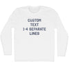 Custom Flat Text 1-4 Separate Lines Adult Cotton Long Sleeve T-Shirt by Tribe Lacrosse