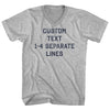 Custom Flat Text 1-4 Separate Lines Adult Cotton V-Neck T-Shirt by Tribe Lacrosse