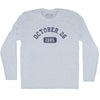 Custom Month, Day and Year Adult Tri-Blend Long Sleeve T-shirt by Tribe Lacrosse