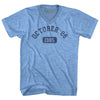 Custom Month, Day and Year Adult Tri-Blend V-neck T-shirt by Tribe Lacrosse