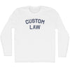 Custom Text Arched Over Law Text  Adult Cotton Long Sleeve T-shirt by Tribe Lacrosse