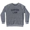 Custom Text Arched Over Law Text  Adult  Tri-Blend Sweatshirt by Tribe Lacrosse