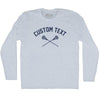 Custom Text Crossed Lacrosse Sticks Adult Tri-Blend Long Sleeve T-shirt by Tribe Lacrosse