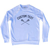 Custom Text Crossed Lacrosse Sticks Adult Tri-Blend Sweatshirt by Tribe Lacrosse