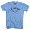 Custom Text Crossed Lacrosse Sticks Adult Tri-Blend T-shirt by Tribe Lacrosse