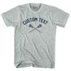 Custom Text Crossed Lacrosse Sticks Adult Tri-Blend T-shirt by Tribe Lacrosse