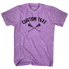 Custom Text Crossed Lacrosse Sticks Adult Tri-Blend T-shirt by Tribe Lacrosse