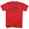 Custom Text Crossed Lacrosse Sticks Adult Tri-Blend T-shirt by Tribe Lacrosse