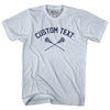 Custom Text Crossed Lacrosse Sticks Adult Tri-Blend T-shirt by Tribe Lacrosse