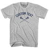 Custom Text Crossed Lacrosse Sticks Womens Cotton Junior Cut T-Shirt by Tribe Lacrosse