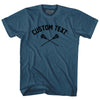 Custom Text Crossed Lacrosse Sticks Adult Cotton T-shirt by Tribe Lacrosse