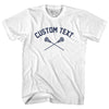 Custom Text Crossed Lacrosse Sticks Adult Cotton T-shirt by Tribe Lacrosse