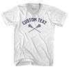 Custom Text Crossed Lacrosse Sticks Adult Tri-Blend V-neck T-shirt by Tribe Lacrosse
