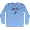 Daegu Running Track Winged Foot Adult Tri-Blend Long Sleeve T-shirt by Tribe Lacrosse