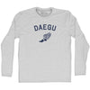 Daegu Running Track Winged Foot Adult Cotton Long Sleeve T-shirt by Tribe Lacrosse