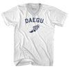 Daegu Running Track Winged Foot Adult Tri-Blend V-neck T-shirt by Tribe Lacrosse
