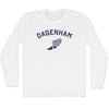 Dagenham Running Track Winged Foot Adult Cotton Long Sleeve T-shirt by Tribe Lacrosse