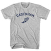 Dagenham Running Track Winged Foot Adult Cotton T-shirt by Tribe Lacrosse