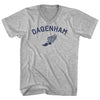 Dagenham Running Track Winged Foot Adult Cotton V-neck T-shirt by Tribe Lacrosse