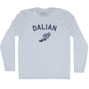 Dalian Running Track Winged Foot Adult Tri-Blend Long Sleeve T-shirt by Tribe Lacrosse