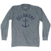 Delaware State Anchor Home Tri-Blend Adult Long Sleeve T-shirt by Ultras