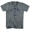 Delaware State Anchor Home Tri-Blend Adult V-neck T-shirt by Ultras