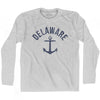 Delaware State Anchor Home Cotton Adult Long Sleeve T-shirt by Ultras