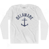 Delaware State Anchor Home Cotton Adult Long Sleeve T-shirt by Ultras