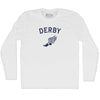 Derby Running Track Winged Foot-Adult Cotton Long Sleeve T-shirt by Tribe Lacrosse