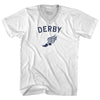Derby Running Track Winged Foot-Adult Cotton V-neck T-shirt by Tribe Lacrosse
