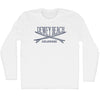 Dewey Beach Surf Break Crossed Surf Board Surfing Destination Adult Cotton Long Sleeve T-Shirt by Tribe Lacrosse
