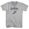 Dubai Running Track Winged Foot Adult Cotton V-neck T-shirt by Tribe Lacrosse