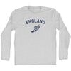 England Running Track Winged Foot Adult Cotton Long Sleeve T-shirt by Tribe Lacrosse