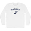 England Running Track Winged Foot Adult Cotton Long Sleeve T-shirt by Tribe Lacrosse