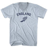 England Running Track Winged Foot Adult Tri-Blend V-neck T-shirt by Tribe Lacrosse