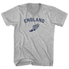 England Running Track Winged Foot Adult Cotton V-neck T-shirt by Tribe Lacrosse