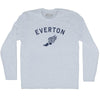 Everton Running Track Winged Foot-Adult Tri-Blend Long Sleeve T-shirt by Tribe Lacrosse