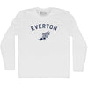 Everton Running Track Winged Foot-Adult Cotton Long Sleeve T-shirt by Tribe Lacrosse