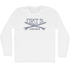 First St. Surf Break Crossed Surf Board Surfing Destination Adult Cotton Long Sleeve T-Shirt by Tribe Lacrosse