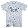 First St. Surf Break Crossed Surf Board Surfing Destination Adult Tri-Blend T-Shirt by Tribe Lacrosse
