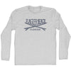 Flagler Surf Break Crossed Surf Board Surfing Destination Adult Cotton Long Sleeve T-Shirt by Tribe Lacrosse