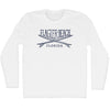 Flagler Surf Break Crossed Surf Board Surfing Destination Adult Cotton Long Sleeve T-Shirt by Tribe Lacrosse