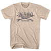 Flagler Surf Break Crossed Surf Board Surfing Destination Adult Cotton T-Shirt by Tribe Lacrosse