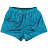 Flamingo Aqua Shorts Womens & Girls Sport Shorts End Made In USA by Tribe Lacrosse