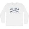 Folly Beach Surf Break Crossed Surf Board Surfing Destination Adult Cotton Long Sleeve T-Shirt by Tribe Lacrosse