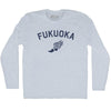 Fukuoka Running Track Winged Foot Adult Tri-Blend Long Sleeve T-shirt by Tribe Lacrosse