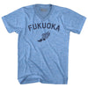 Fukuoka Running Track Winged Foot Adult Tri-Blend V-neck T-shirt by Tribe Lacrosse