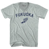 Fukuoka Running Track Winged Foot Adult Tri-Blend V-neck T-shirt by Tribe Lacrosse