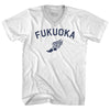 Fukuoka Running Track Winged Foot Adult Tri-Blend V-neck T-shirt by Tribe Lacrosse